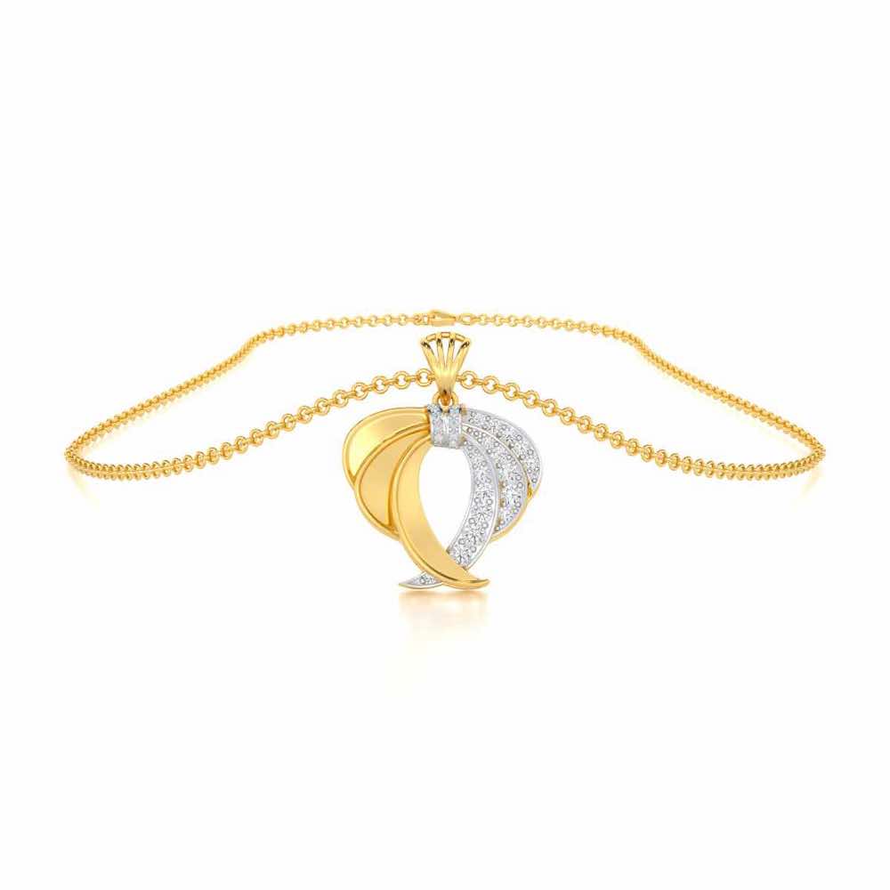 Radiant Ruffle Silver Pendant - Yellow Gold - Image 3