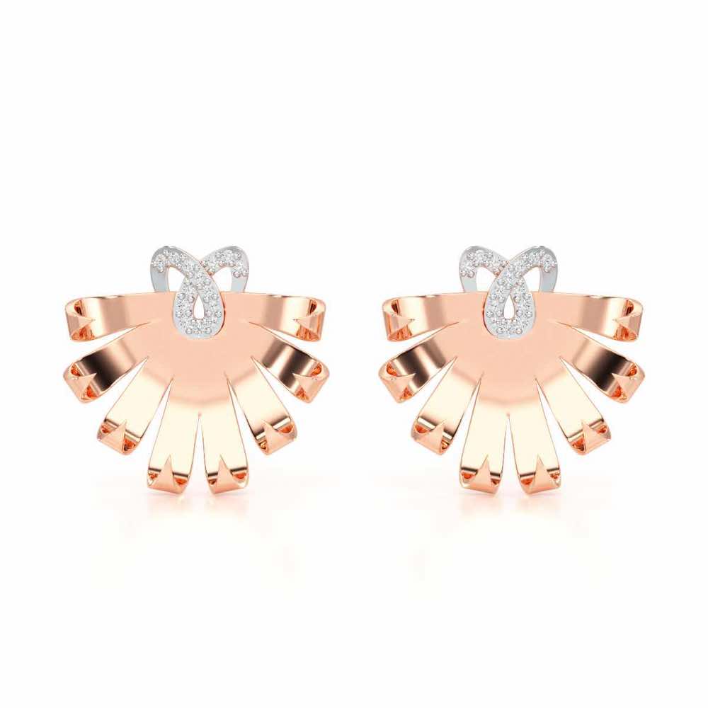 Radiant Scintilla Silver Earrings - Rose Gold - Image 1