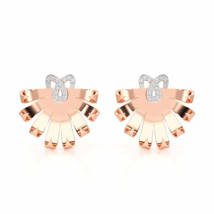 Radiant Scintilla Silver Earrings - Rose Gold - Image 1