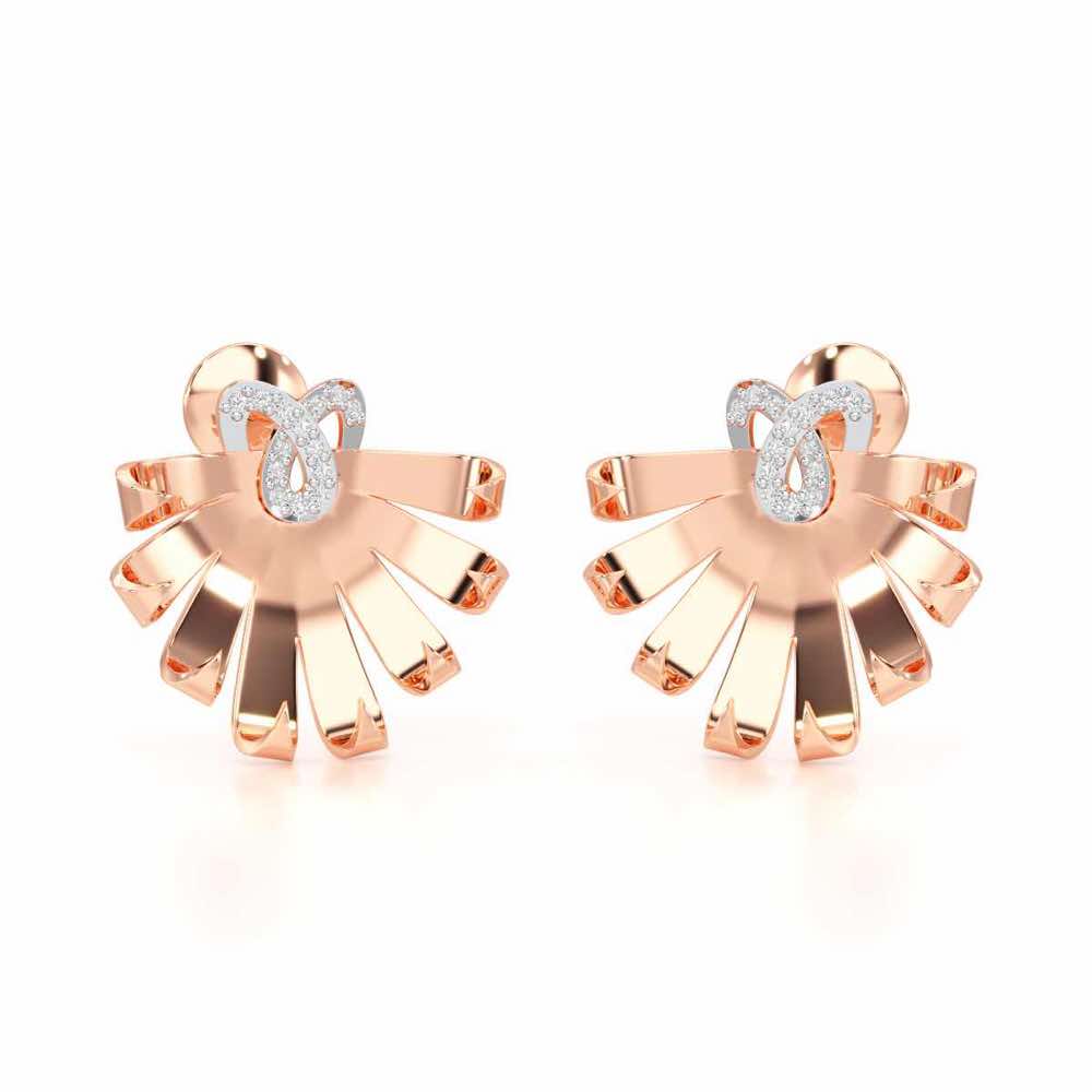 Radiant Scintilla Silver Earrings - Rose Gold - Image 2