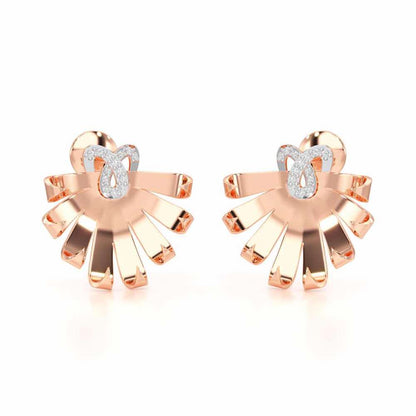 Radiant Scintilla Silver Earrings - Rose Gold - Image 2