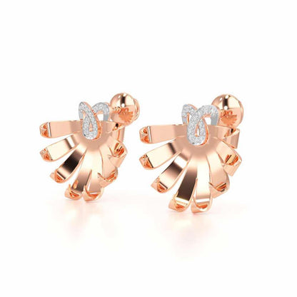 Radiant Scintilla Silver Earrings - Rose Gold - Image 3