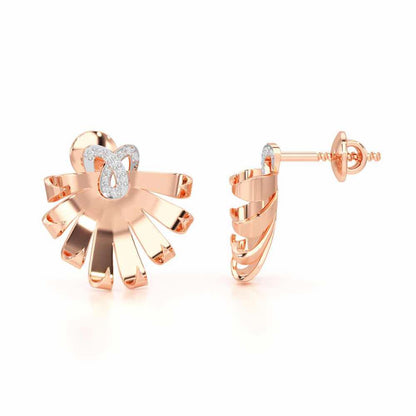 Radiant Scintilla Silver Earrings - Rose Gold - Image 4