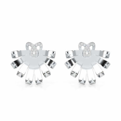 Radiant Scintilla Silver Earrings - White Gold - Image 1
