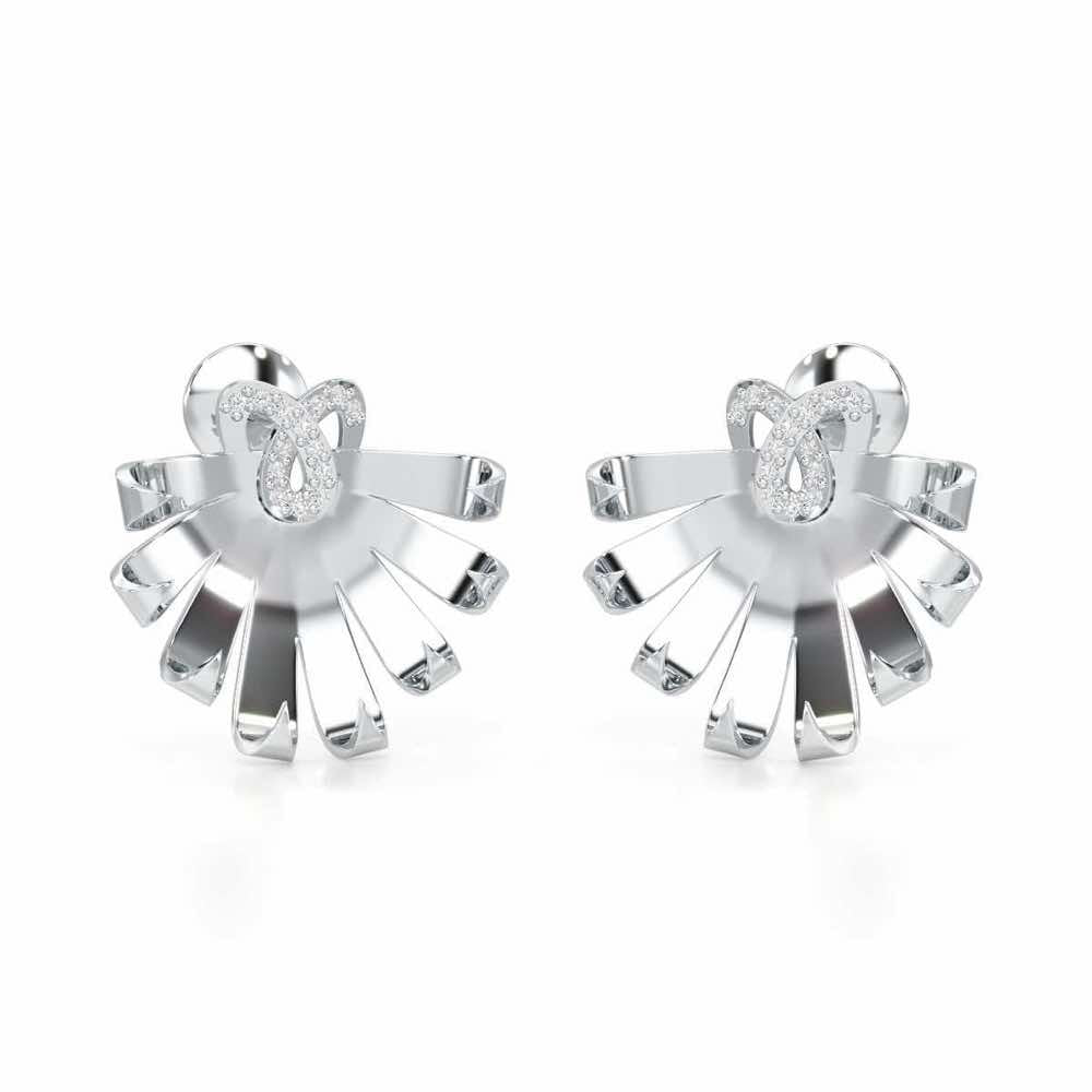 Radiant Scintilla Silver Earrings - White Gold - Image 2