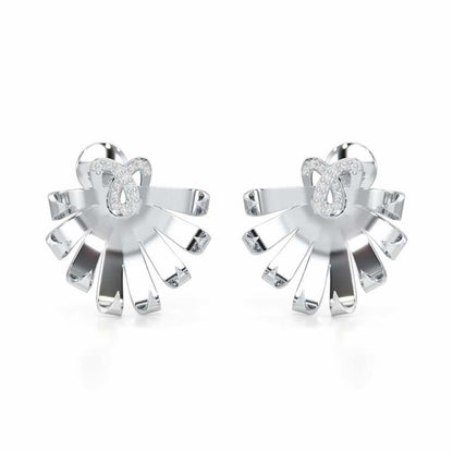 Radiant Scintilla Silver Earrings - White Gold - Image 2