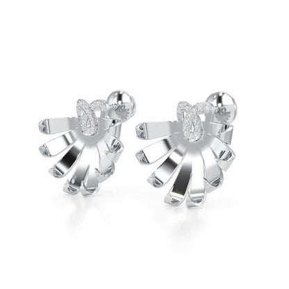 Radiant Scintilla Silver Earrings - White Gold - Image 3