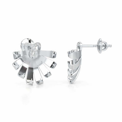 Radiant Scintilla Silver Earrings - White Gold - Image 4
