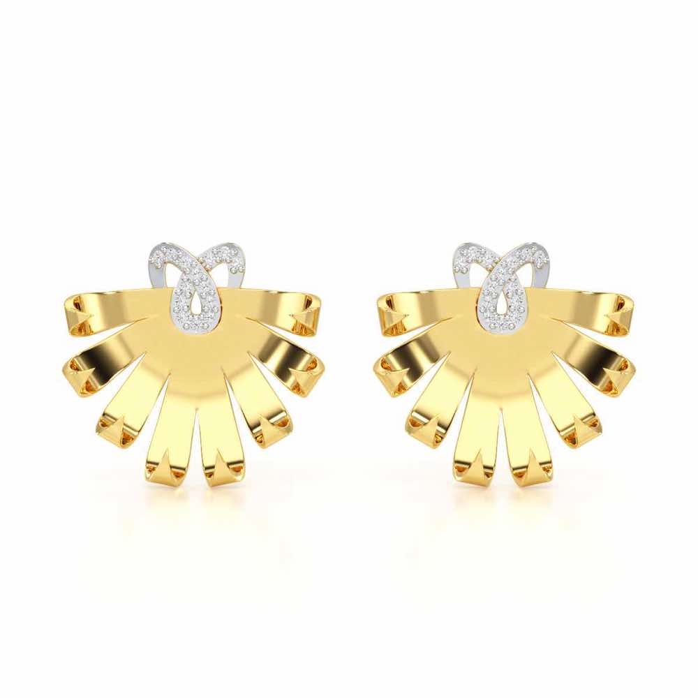 Radiant Scintilla Silver Earrings - Yellow Gold - Image 1