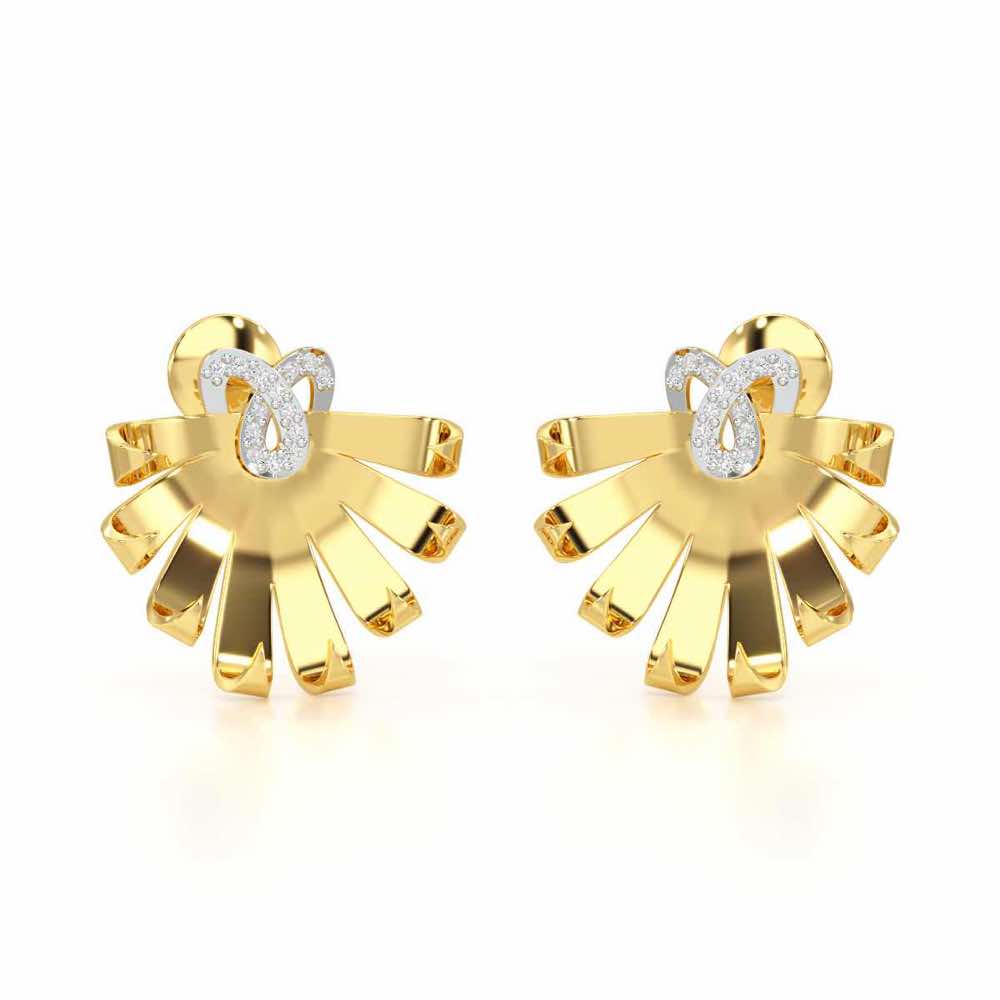 Radiant Scintilla Silver Earrings - Yellow Gold - Image 2