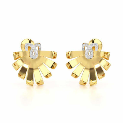 Radiant Scintilla Silver Earrings - Yellow Gold - Image 2
