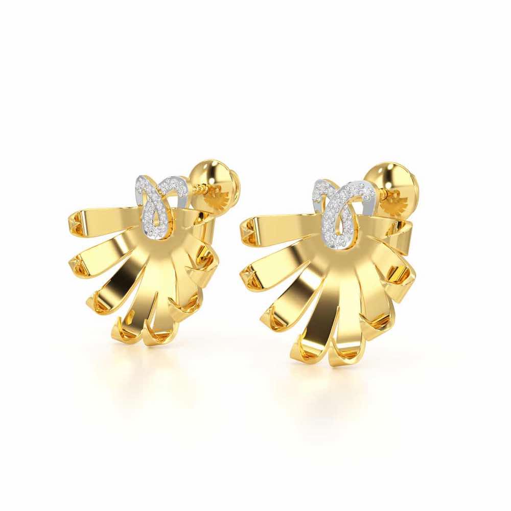 Radiant Scintilla Silver Earrings - Yellow Gold - Image 3