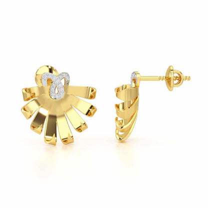 Radiant Scintilla Silver Earrings - Yellow Gold - Image 4