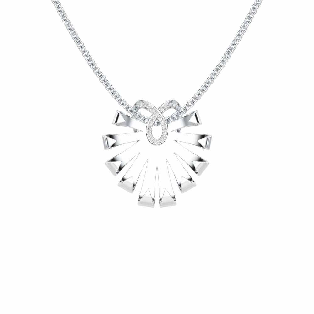Radiant Scintilla Silver Pendant - White Gold - Image 1