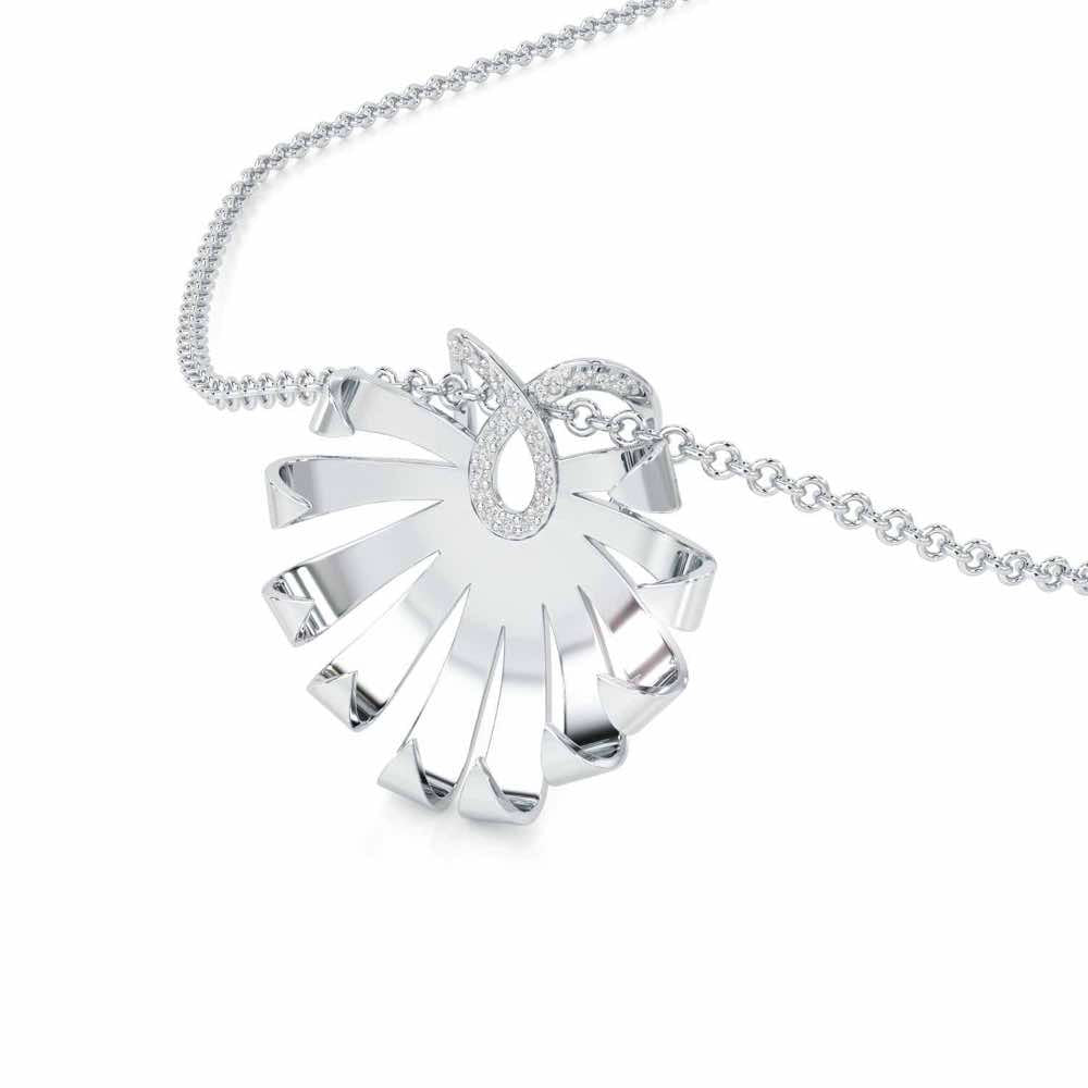 Radiant Scintilla Silver Pendant - White Gold - Image 2