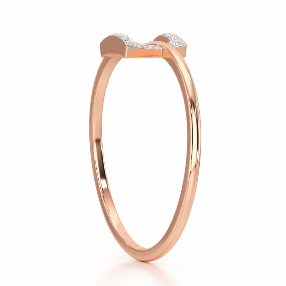 Radiant Square Silver Ring - Rose Gold - Image 3
