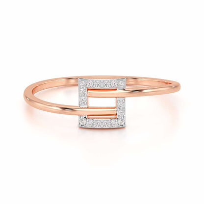 Radiant Square Silver Ring - Rose Gold - Image 4