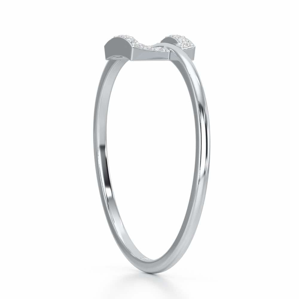 Radiant Square Silver Ring - White Gold - Image 3