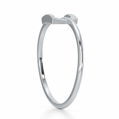 Radiant Square Silver Ring - White Gold - Image 3