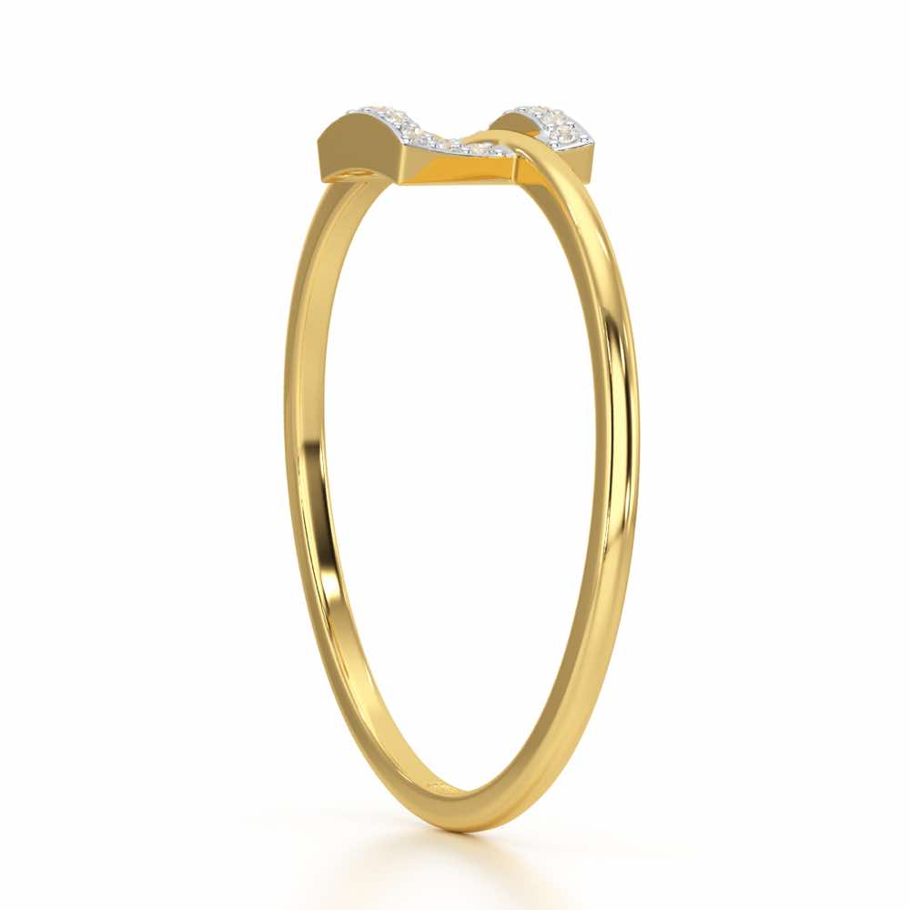 Radiant Square Silver Ring - Yellow Gold - Image 3