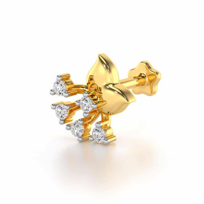 Radiant Willow Silver Nosepin - Yellow Gold - Image 2