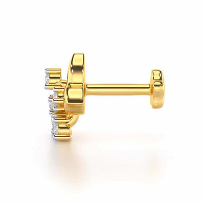 Radiant Willow Silver Nosepin - Yellow Gold - Image 3