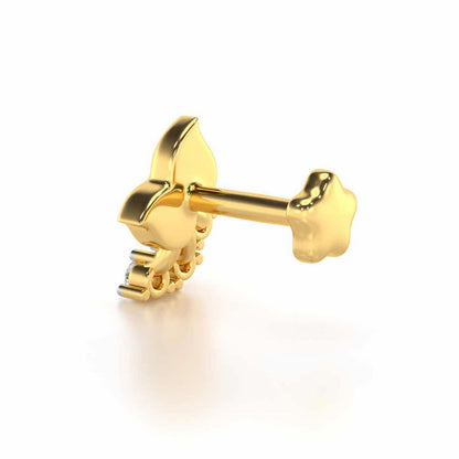 Radiant Willow Silver Nosepin - Yellow Gold - Image 4