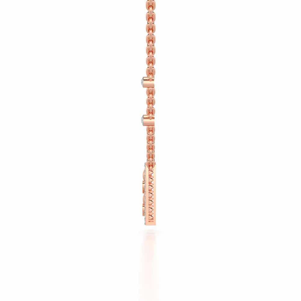 Rail Heart Silver Pendant - Rose Gold - Image 4