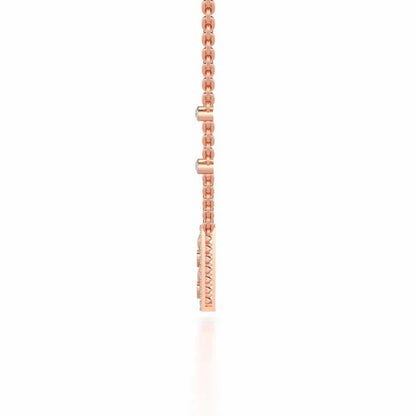 Rail Heart Silver Pendant - Rose Gold - Image 4