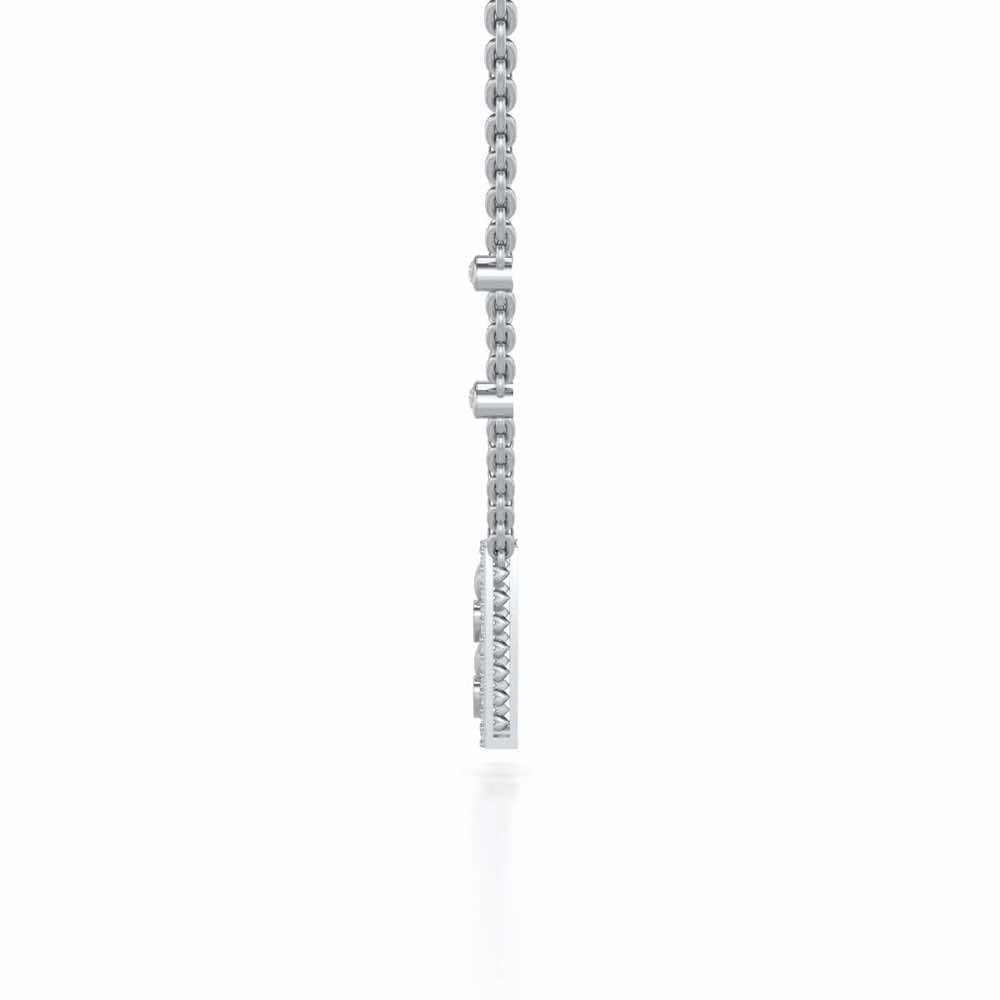 Rail Heart Silver Pendant - White Gold - Image 4