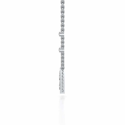 Rail Heart Silver Pendant - White Gold - Image 4