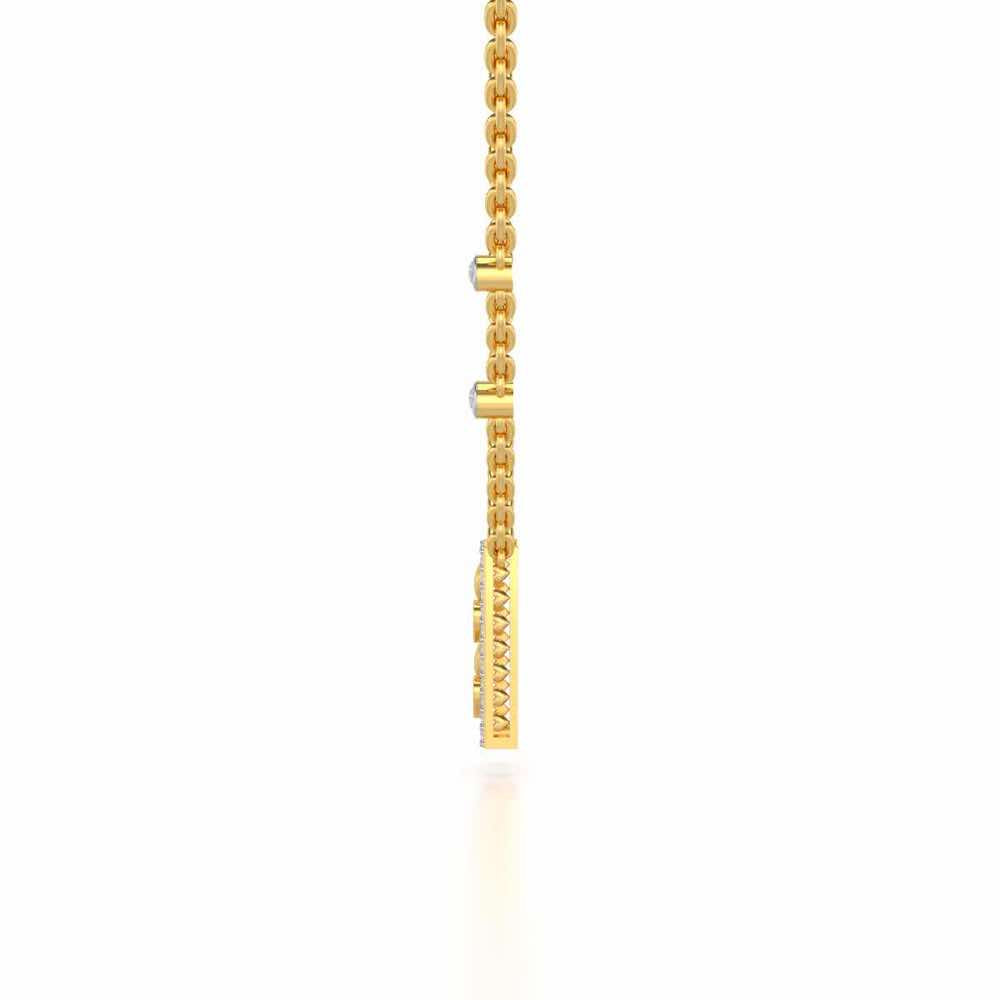 Rail Heart Silver Pendant - Yellow Gold - Image 4