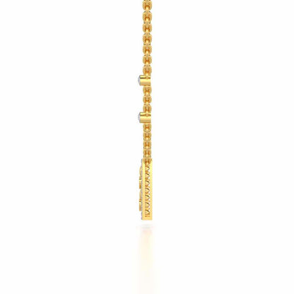 Rail Heart Silver Pendant - Yellow Gold - Image 4
