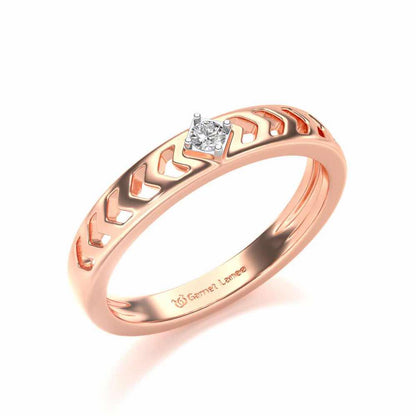 Rapturous Solitaire Silver Ring - Rose Gold - Image 1