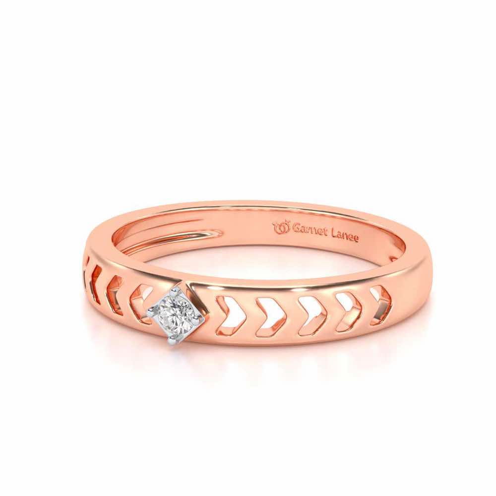 Rapturous Solitaire Silver Ring - Rose Gold - Image 2