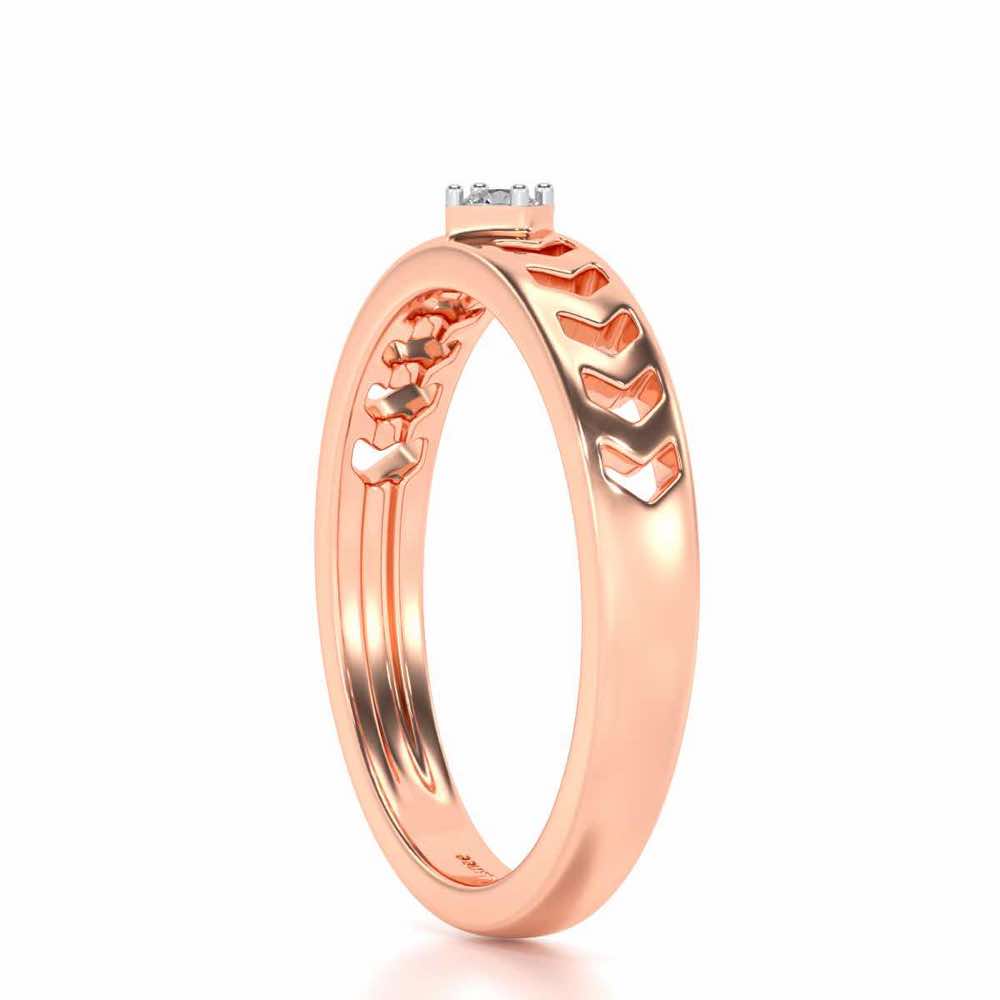 Rapturous Solitaire Silver Ring - Rose Gold - Image 3