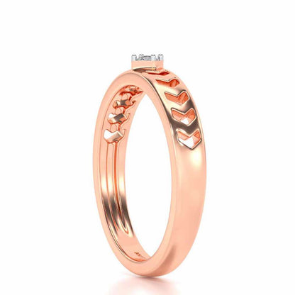 Rapturous Solitaire Silver Ring - Rose Gold - Image 3