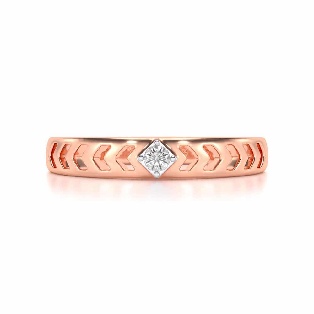 Rapturous Solitaire Silver Ring - Rose Gold - Image 4