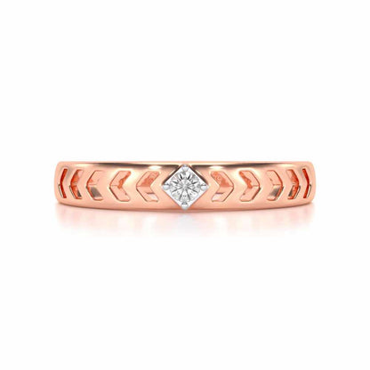 Rapturous Solitaire Silver Ring - Rose Gold - Image 4