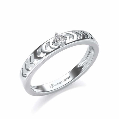 Rapturous Solitaire Silver Ring - White Gold - Image 1