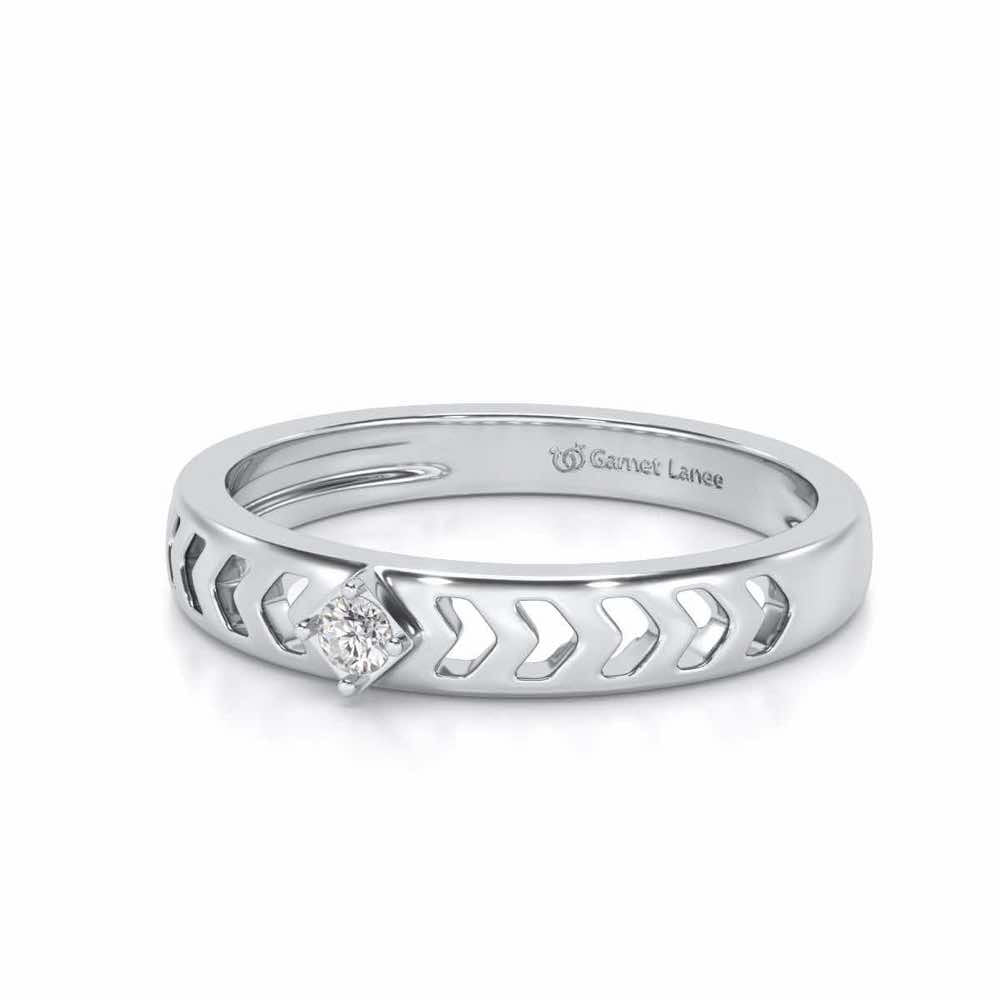 Rapturous Solitaire Silver Ring - White Gold - Image 2