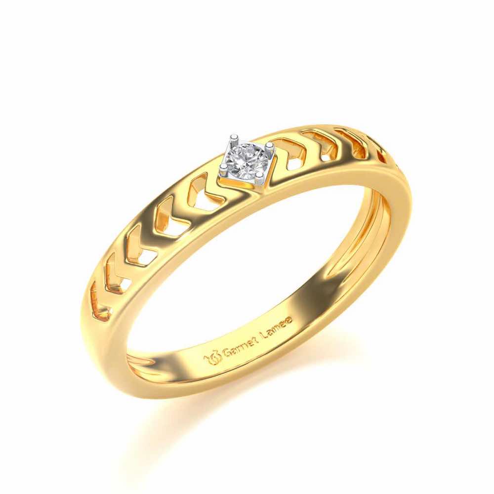 Rapturous Solitaire Silver Ring - Yellow Gold - Image 1