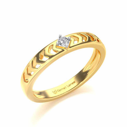 Rapturous Solitaire Silver Ring - Yellow Gold - Image 1