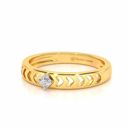 Rapturous Solitaire Silver Ring - Yellow Gold - Image 2