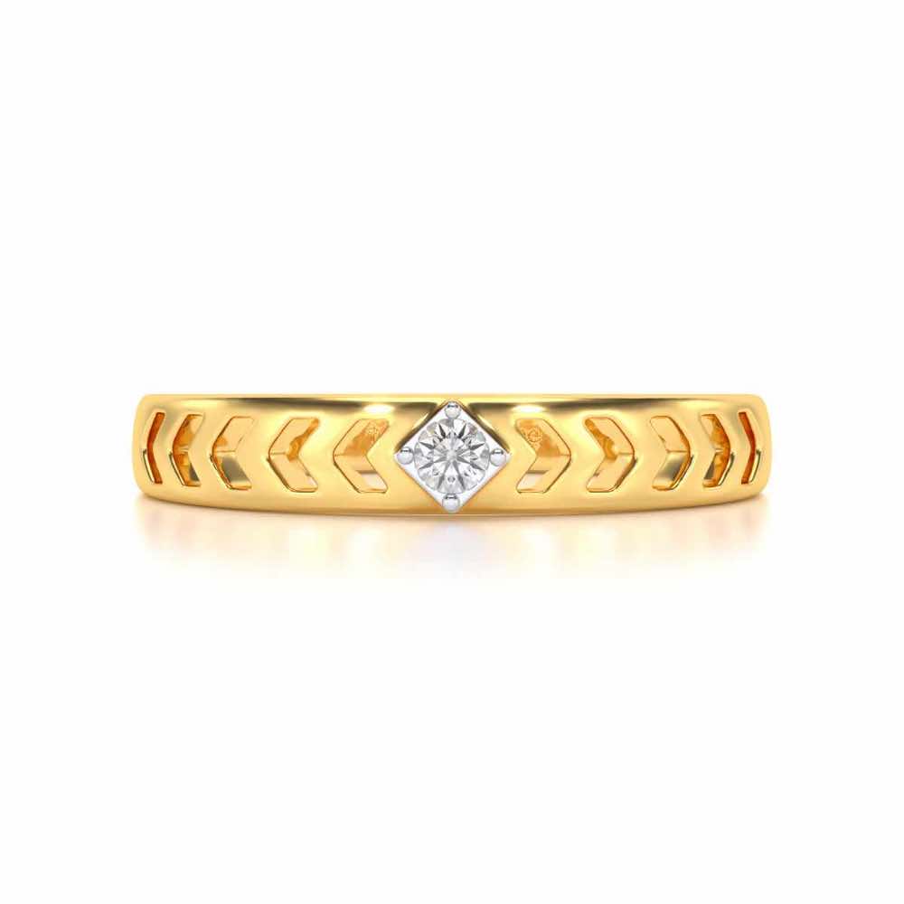 Rapturous Solitaire Silver Ring - Yellow Gold - Image 4