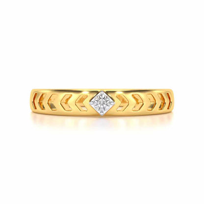 Rapturous Solitaire Silver Ring - Yellow Gold - Image 4
