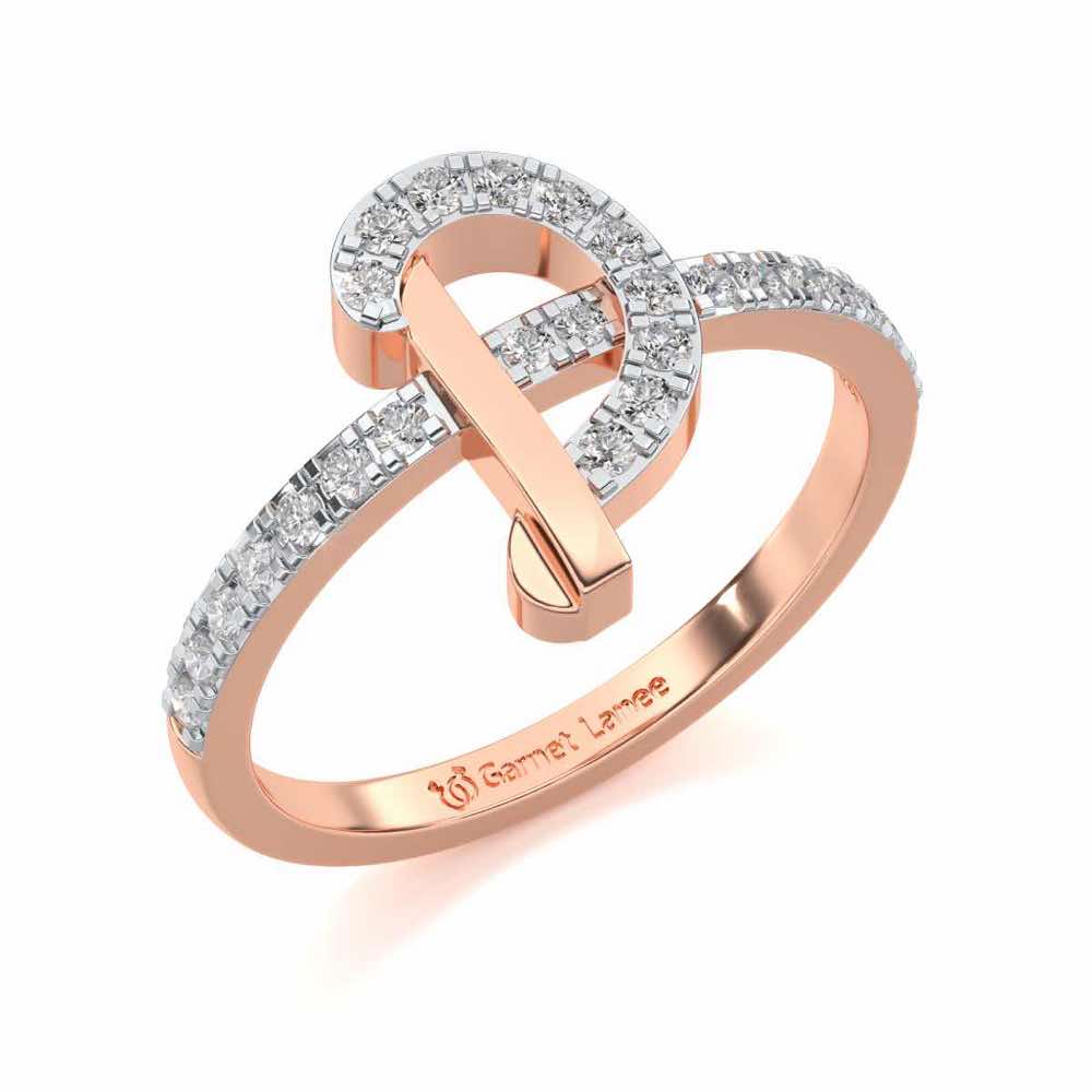 Ravishing D Silver Ring - Rose Gold - Image 1