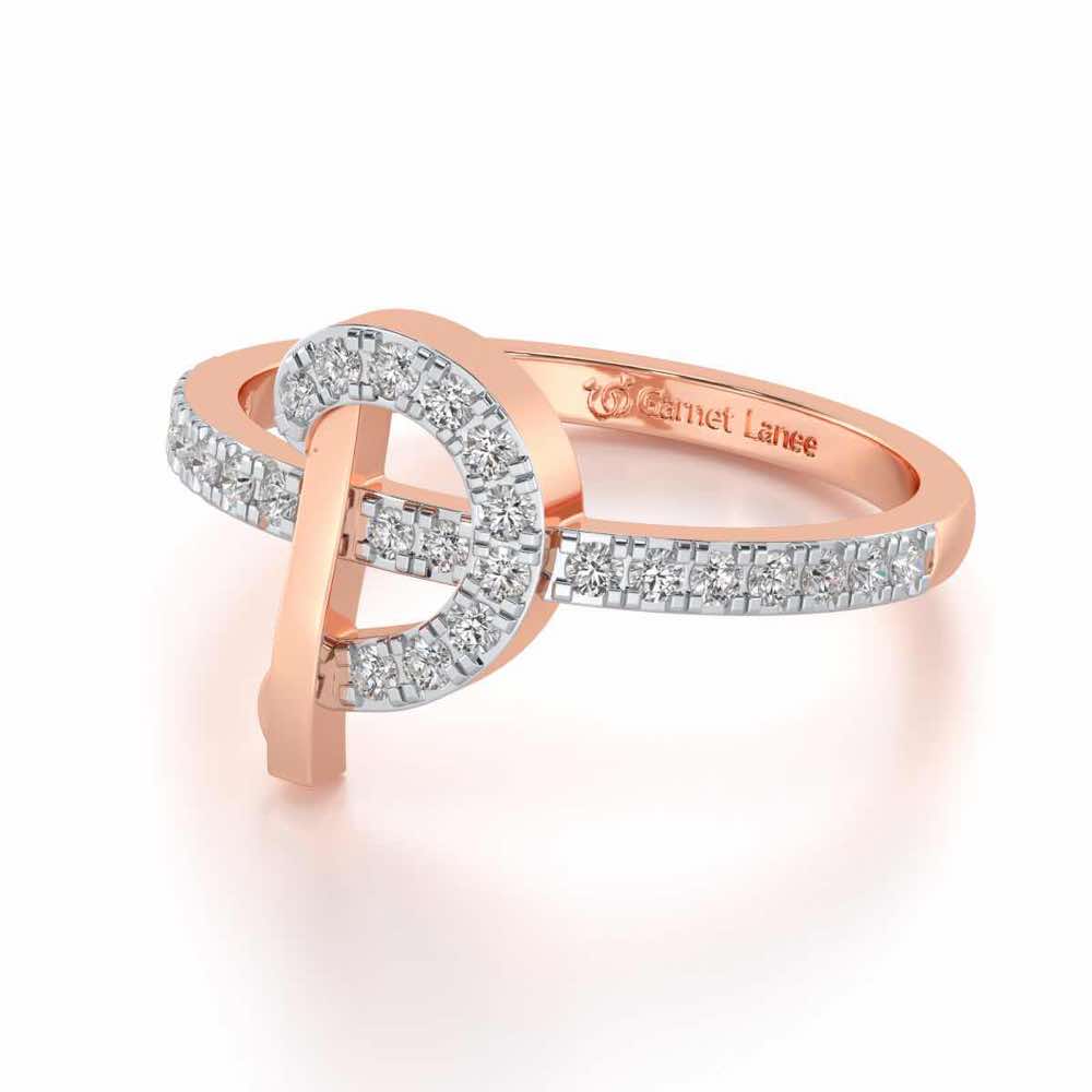 Ravishing D Silver Ring - Rose Gold - Image 2