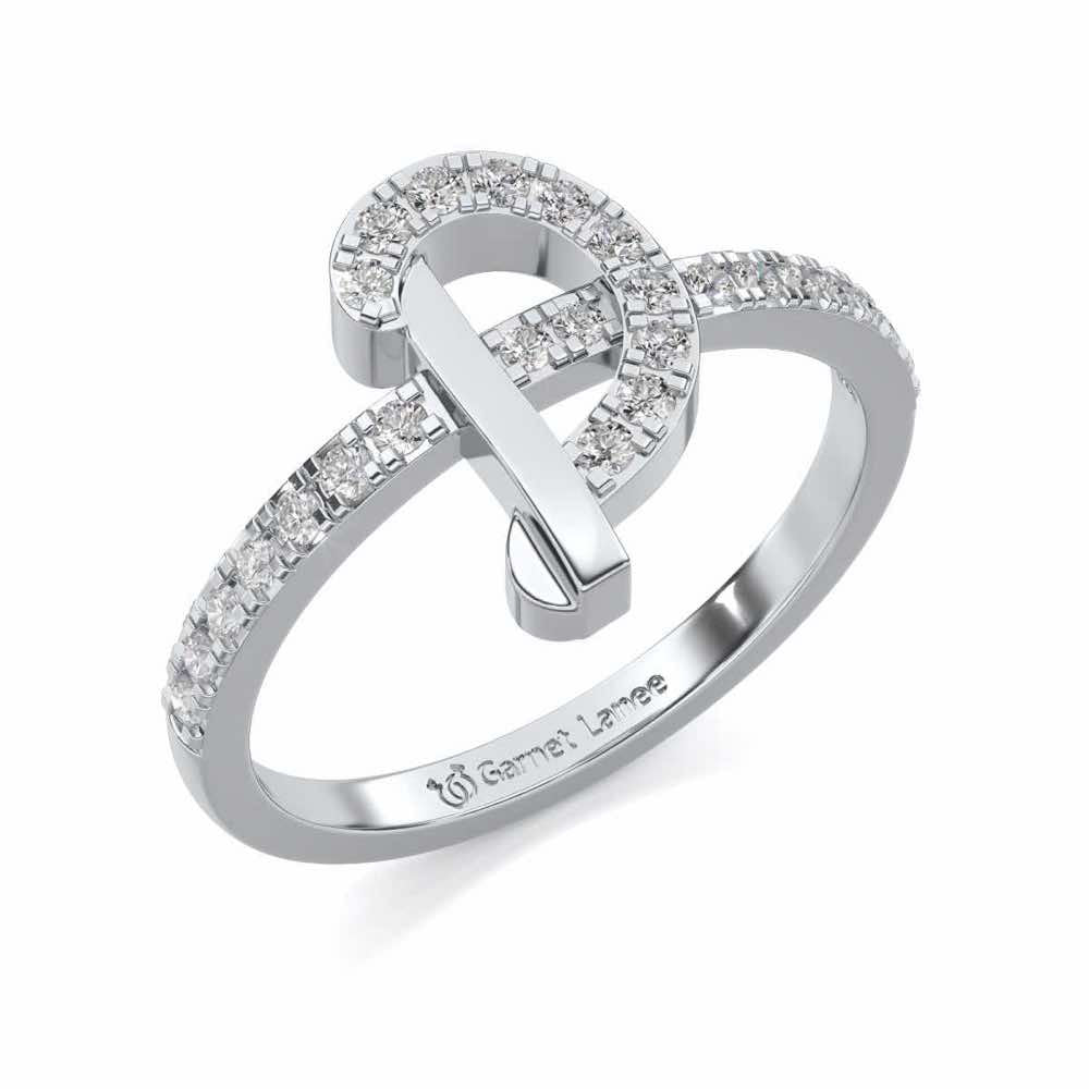 Ravishing D Silver Ring - White Gold - Image 1