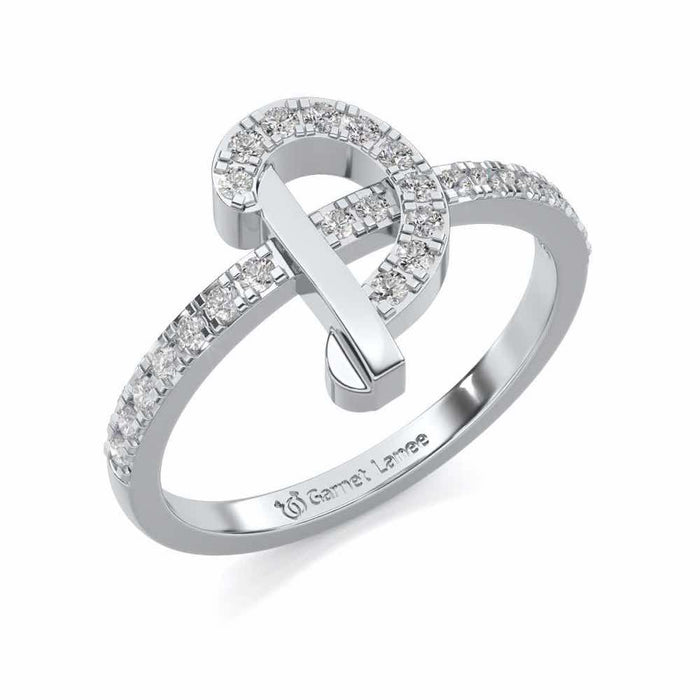Ravishing D Silver Ring - White Gold - Image 1